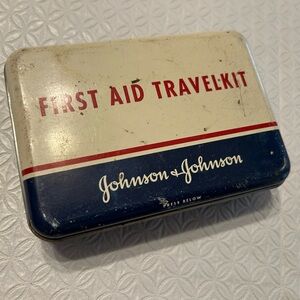 Vintage Johnson & Johnson First Aid Travel Kit Tin